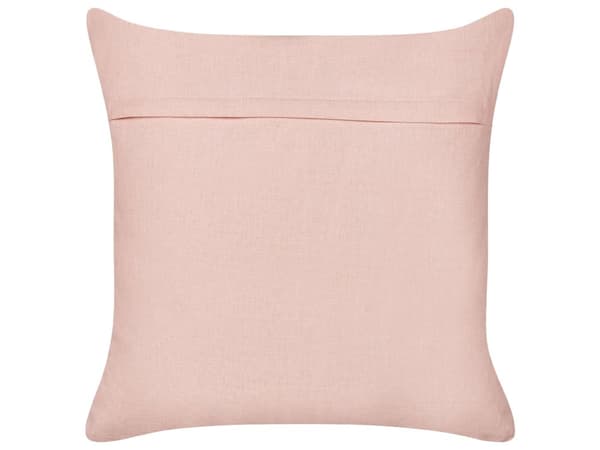 Pyntepude lyserød bomuld 45 x 45 cm 2 stk. broderet regnbuemønster