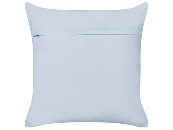 Pyntepude lyseblå bomuld 45 x 45 cm 2 stk. broderet regnbuemønster