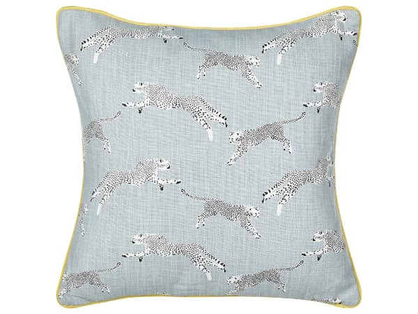 Pyntepude grå bomuld 45 x 45 cm 2 stk. trykt gepardmønster