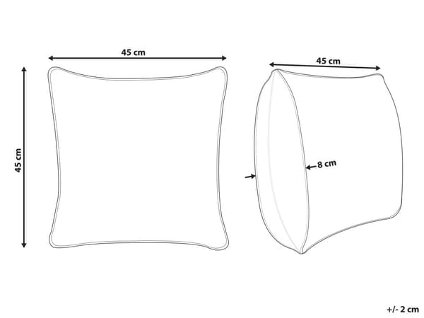 Dekorativ pude i grå bomuld 45 x 45 cm med broderet hjertemønster
