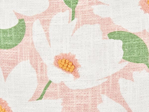 Sæt med 2 puder lyserød bomuld 45 x 45 cm blomstermønster frynsede håndlavet aftageligt betræk med fyld Boho stil