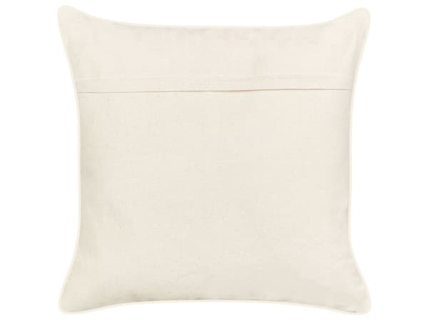 Pyntepude beige hør 45 x 45 cm meriteema skulpteret firkantet polyesterfyld