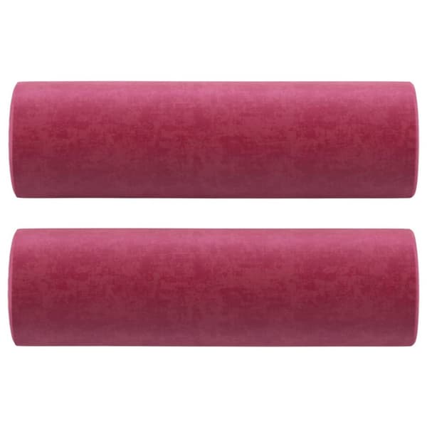 pyntepuder 2 stk. Ø15x50 cm velour vinrød