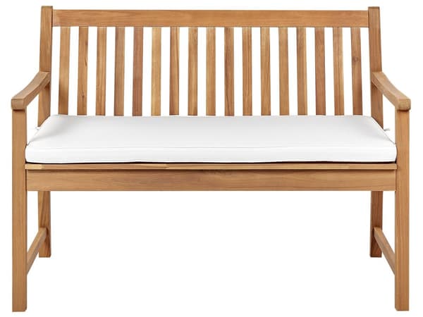 Puutarhapenkin pehmuste luonnonvalkoinen 112 x 54 x 5 cm polyesteri UV-kestävä nauhat moderni
