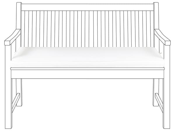 Puutarhapenkin pehmuste luonnonvalkoinen 112 x 54 x 5 cm polyesteri UV-kestävä nauhat moderni