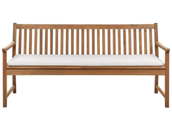 Puutarhapenkin pehmuste luonnonvalkoinen 169 x 50 x 5 cm polyesteri UV-kestävä nauhat moderni