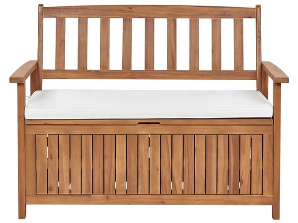 Puutarhapenkin pehmuste luonnonvalkoinen 108 x 45 cm polyesteri suorakulmio vetoketjullinen nauhat moderni