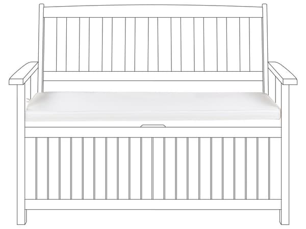 Puutarhapenkin pehmuste luonnonvalkoinen 108 x 45 cm polyesteri suorakulmio vetoketjullinen nauhat moderni