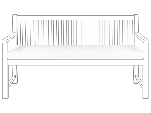 Puutarhapenkin pehmuste luonnonvalkoinen 152 x 54 x 5 cm polyesteri UV-kestävä nauhat moderni