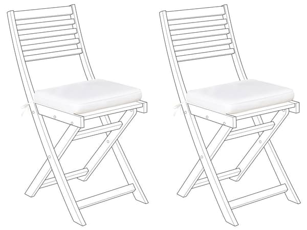 Puutarhatuolin istuintyyny luonnonvalkoinen 29 x 38 x 5 cm polyesteri 2 kpl kiinnitysnauhat moderni