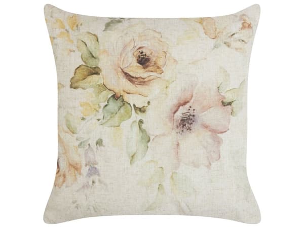 Koristetyyny beige 45 x 45 cm polyesteri 2 kpl kukkakuvio neliö käsintehty vetoketjulla boho