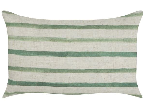 Koristetyyny beige vihreä 50 x 30 cm polyesteri raidallinen suorakulmainen vetoketjulla rustiikkinen