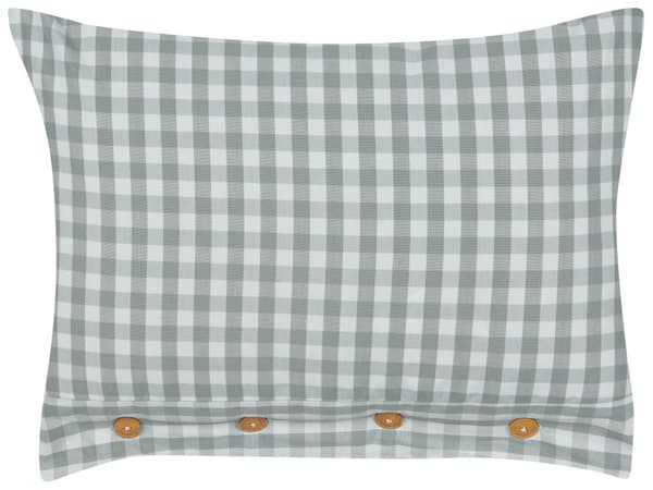 Koristetyyny valkoinen mintunvihreä 40 x 60 cm polyesteri napeilla ruudullinen rustiikkinen