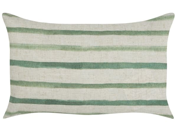 Koristetyyny beige vihreä 50 x 30 cm polyesteri 2 kpl raidallinen suorakulmainen vetoketjulla rustiikkinen