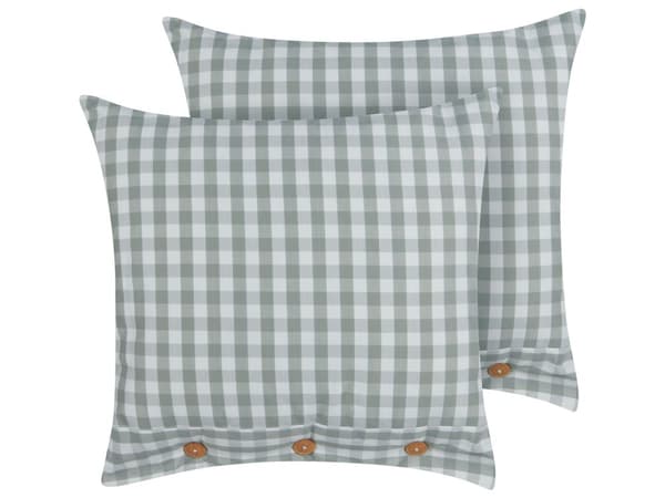 Pyntepuder Grøn Hvid Sæt af 2 45 x 45 cm Farverige Sofapude til Stuen Lækre Puder til Sofaen og Sengen