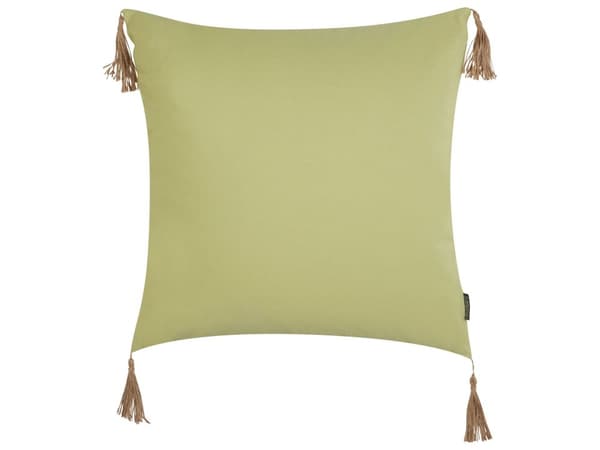 Pyntepude Grøn Polyester 45 x 45 cm Firkantet Sofapude til Stuen Lækre Puder til Sofaen og Sengen Pude med Kvaster