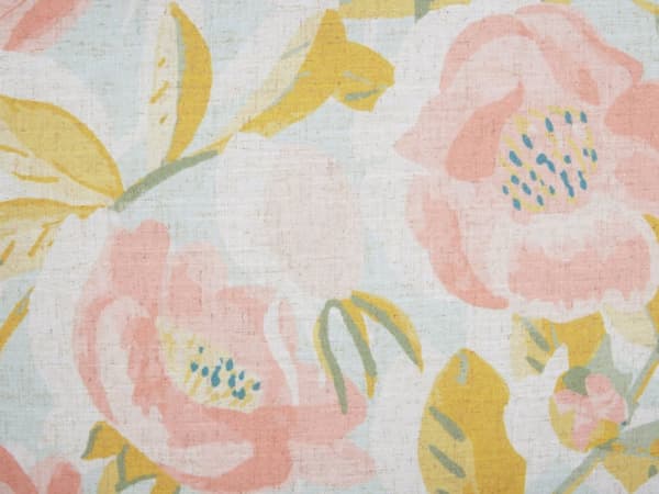 Pyntepude pink blå 45 x 45 cm polyester blomstermønster firkantet håndlavet med lynlås boho