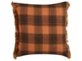 Miniatyrbillede 4 af 6: Pyntepude Orange Sort Polyester 45 x 45 cm Sæt af 2 Firkantede Sofapuder til Stuen Lækre Puder til Sofaen og Sengen Puder med Gingham Mønster