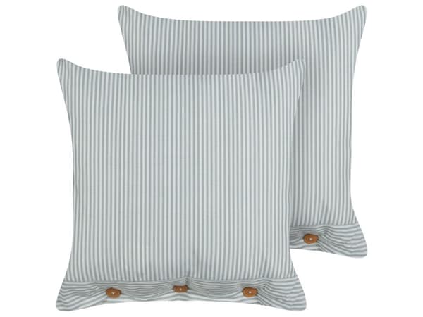 Pyntepuder Grøn Hvid Sæt af 2 45 x 45 cm Farverige Sofapude til Stuen Lækre Puder til Sofaen og Sengen