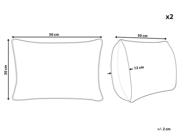 Pyntepude Beige Grøn Polyester 50 x 30 cm Sæt af 2 Aflange Sofapuder til Stuen Lækre Puder til Sofaen og Sengen Gavlpuder med Striber
