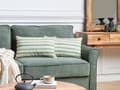 Miniatyrbillede 2 af 6: Pyntepude Beige Grøn Polyester 50 x 30 cm Sæt af 2 Aflange Sofapuder til Stuen Lækre Puder til Sofaen og Sengen Gavlpuder med Striber