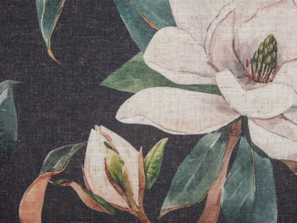 Dekorativ pude sort 45 x 45 cm polyester blomstermønster firkantet håndlavet med lynlås boho