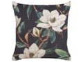 Miniatyrbillede 1 af 5: Dekorativ pude sort 45 x 45 cm polyester blomstermønster firkantet håndlavet med lynlås boho