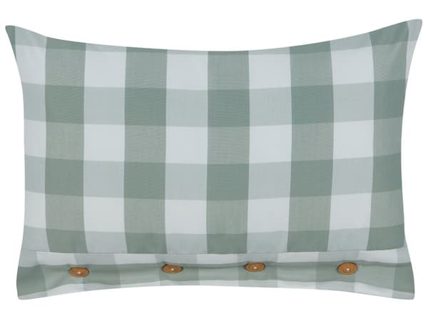 Koristetyyny mintunvihreä valkoinen 40 x 60 cm polyesteri 2 kpl ruudullinen napeilla rustiikkinen