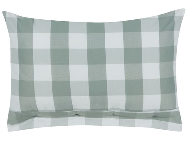 Koristetyyny mintunvihreä valkoinen 40 x 60 cm polyesteri 2 kpl ruudullinen napeilla rustiikkinen