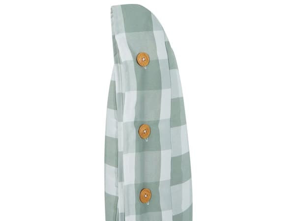 Koristetyyny mintunvihreä valkoinen 40 x 60 cm polyesteri 2 kpl ruudullinen napeilla rustiikkinen