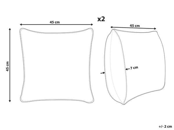Pyntepude i flerfarvet bomuld 45 x 45 cm 2 stk. broderet regnbue med kvaster stue soveværelse opholdsrum