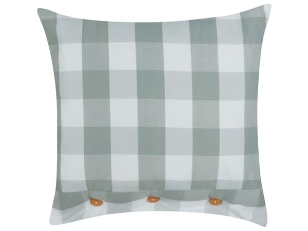 Sæt med 2 pyntepuder mintgrønt stof 45 x 45 cm ternet mønstret tekstil i hyttestil stue