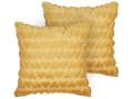Miniatyrbillede 1 af 7: Sæt med 2 stk. pyntepuder i guld polyester stof med hjertemønster 45 x 45 cm puder til barn