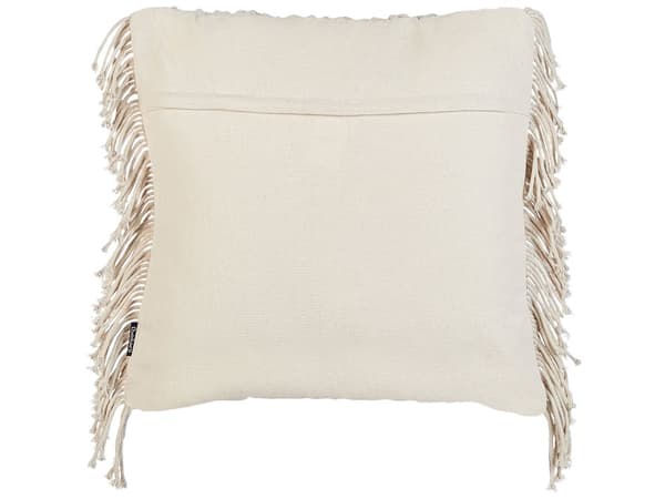 Koristetyyny beige puuvilla 45 x 45 cm 2 kpl setti makramee hapsut boho tyyli