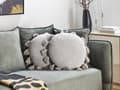 Miniatyrbillede 2 af 7: Pyntepude Grå Bomuld ø 45 cm Sæt af 2 Runde Sofapuder til Stuen Lækre Puder til Sofaen og Sengen Pude Design Bomuldspuder