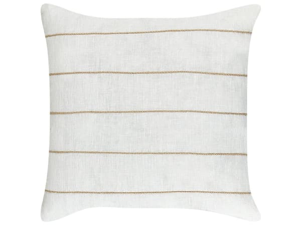 Koristetyyny valkoinen/beige pellava kangas 50 x 50 cm 2 kpl setti raidallinen kuvio
