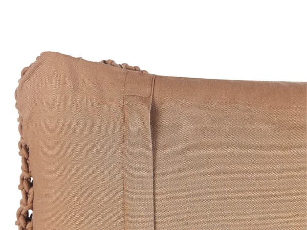 Sæt med 2 puder brun makramé i bomuld 45 x 45 cm med kvaster Boho Retro Stil boligtilbehør