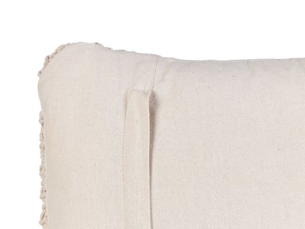 Sæt med 2 puder beige makramé i bomuld 45 x 45 cm med kvaster Boho Retro Stil boligtilbehør