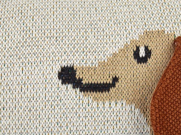 Pyntepude Beige Bomuld 45 x 45 cm Sæt af 2 Firkantede Puder med Hunde til Børneværelset Børnepuder til Sengen