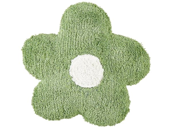 Sæt med 2 pyntepuder grøn bomuld 30 x 30 cm børnepuder blomsterpuder med lynlås moderne stil
