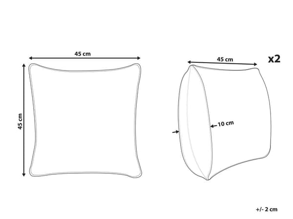 Sæt med 2 pyntepuder flerfarvet bomuld 45 x 45 cm polkaprikket børneværelse maskinvaskbar moderne stil