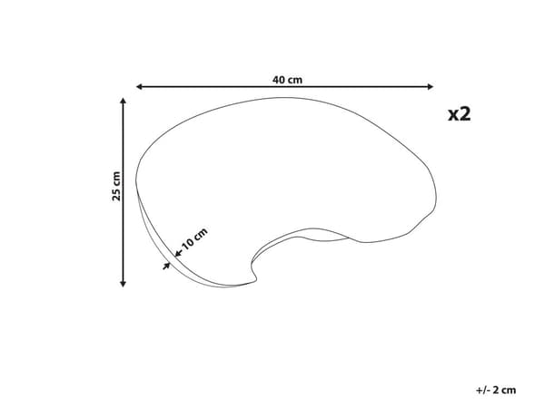 Sæt med 2 pyntepuder hvid bomuld 40 x 25 cm croissant formet moderne stil børneværelse