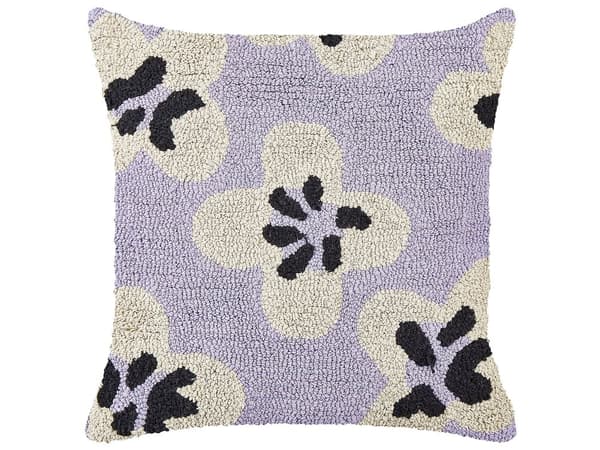 Sæt med 2 puder lilla bomuld 45 x 45 cm dekorativ med blomstermønster Stue Soveværelse