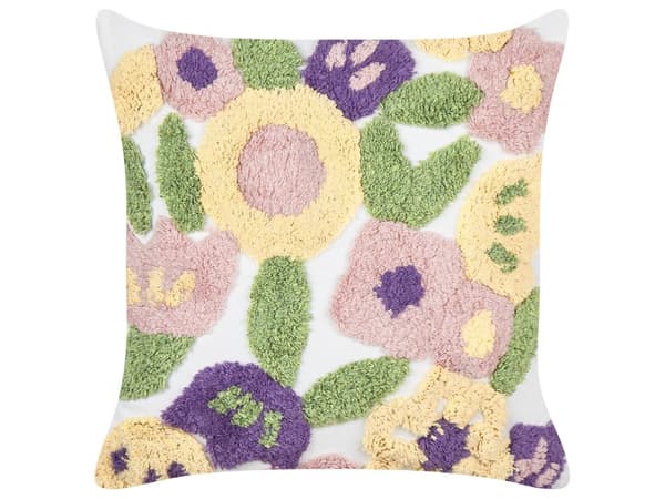 Koristetyyny monivärinen 45 x 45 cm puuvilla polyesteritäyte 2 kpl vetoketjulla kukkakuvio moderni
