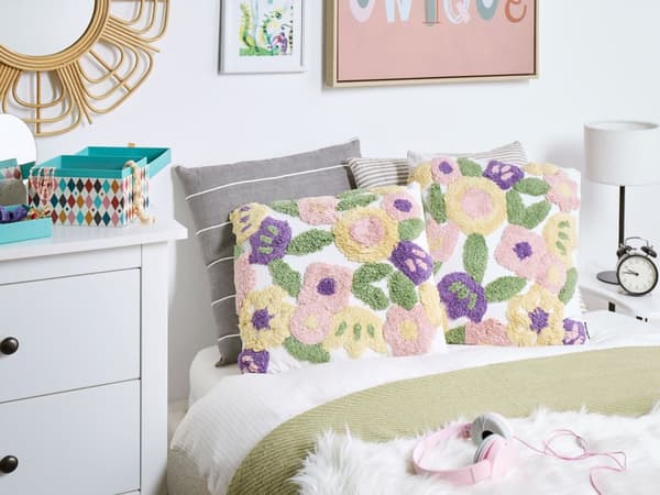 Koristetyyny monivärinen 45 x 45 cm puuvilla polyesteritäyte 2 kpl vetoketjulla kukkakuvio moderni