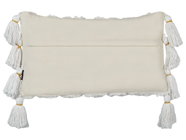 Pyntepude hvid 30 x 50 cm bomuld polyesterfyld 2 stk. kvaster geometrisk mønster moderne stil