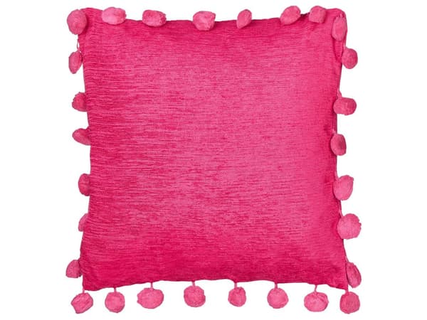 Koristetyyny fuksia 45 x 45 cm polyesteri kangas 2 kpl neliö vetoketjulla tupsut moderni tyyli