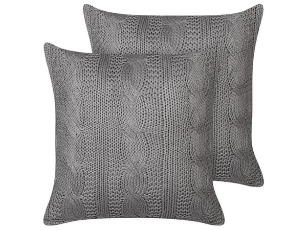 Koristetyyny harmaa 45 x 45 cm puuvilla kangas neulos 2 kpl neliö vetoketju perinteinen tyyli