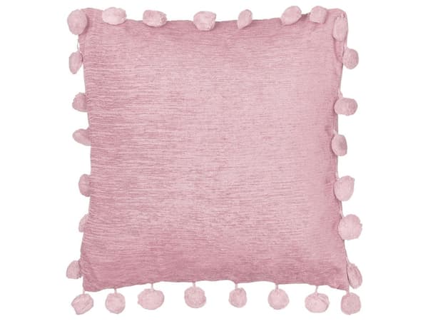 Koristetyyny vaaleanpunainen 45 x 45 cm polyesteri kangas 2 kpl neliö vetoketjulla tupsu moderni tyyli