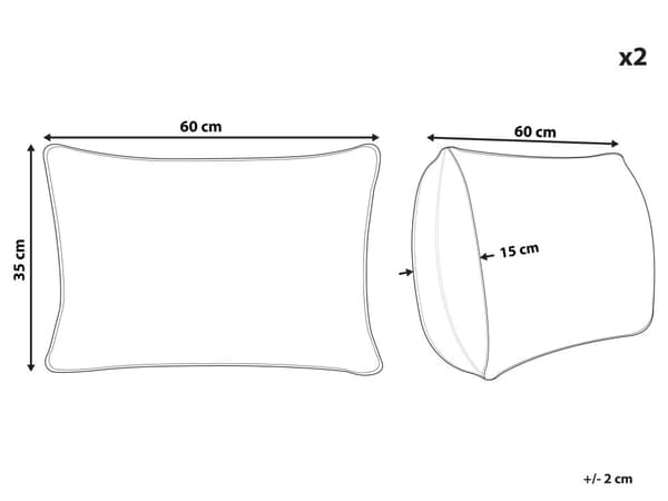 Sæt med 2 puder i lyserødt og brunt fløjlsstof 35 x 60 cm med stribet mønster Håndlavet tilbehør til boligindretning